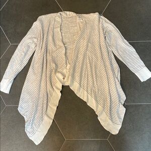 Eileen Fisher Striped Open-Front Women's Sweater L